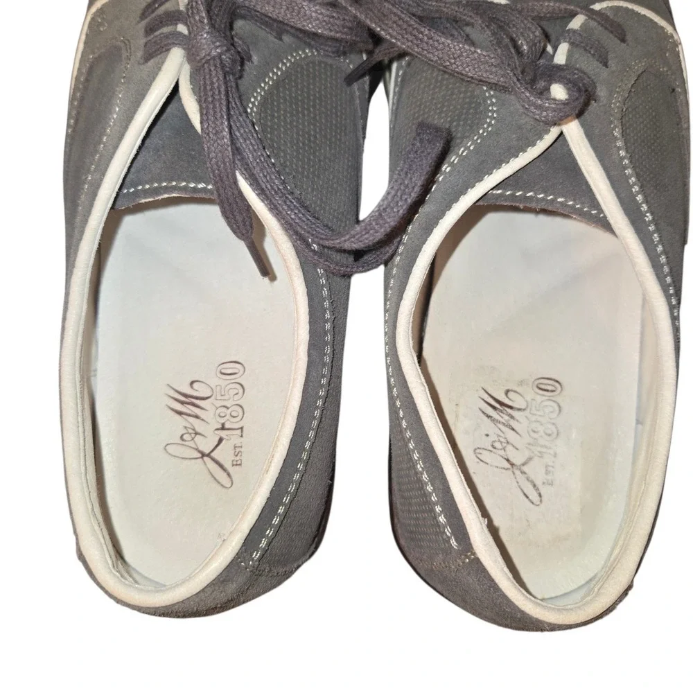 Johnston & Murphy Denby Lace Up Sneakers Mens 9M Gray Perforated Suede 27-1447